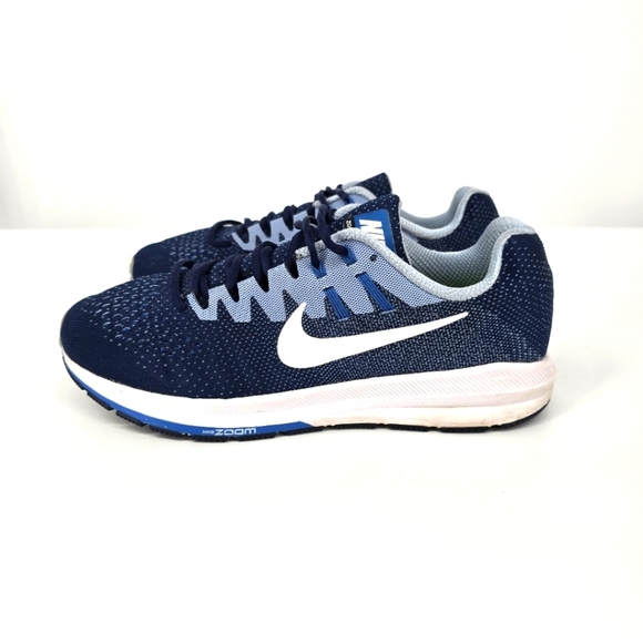 Nike Shoe Men 11 Zoom Structure 20 Blue White Running Sneakers 849576 404 - Picture 1 of 9